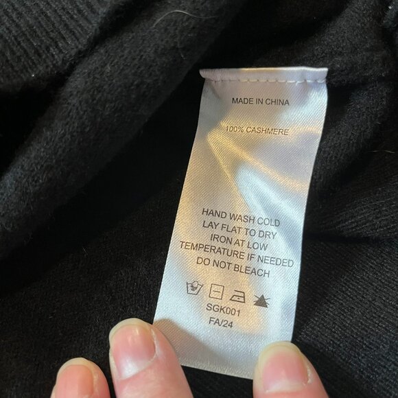 Quince Mongolian Cashmere Crewneck Sweater, Black, Size XL - Picture 7 of 10